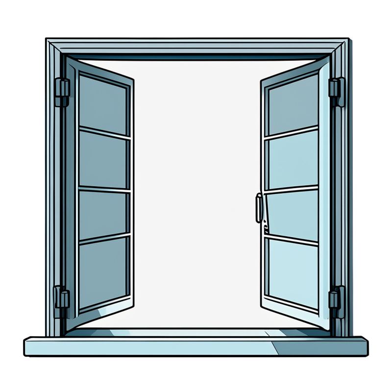 Window opening outward