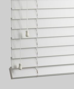 60mm Wooden Venetian Blinds Straight Open - ZOOM 1