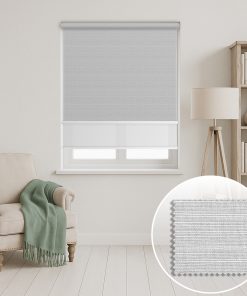 Frosted Glass Blockout + Sun Screen Dual-Roller Blind | Made To Measure