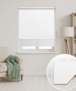 Custom Blockout Dual Roller Blind - Oyster Shell