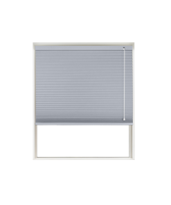 Gray Sheen Blockout Honeycomb Blind Window Cutout