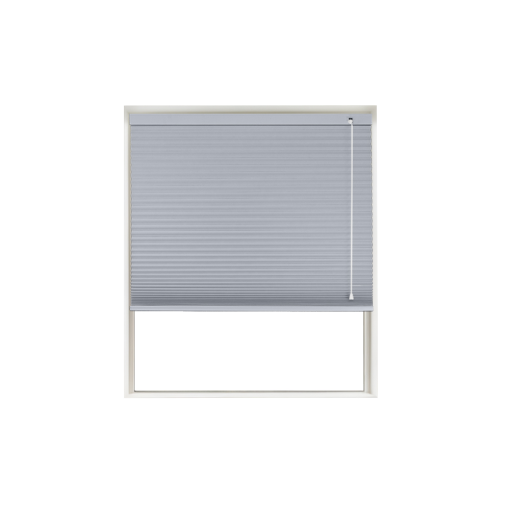 Gray Sheen Blockout Honeycomb Blind Window Cutout