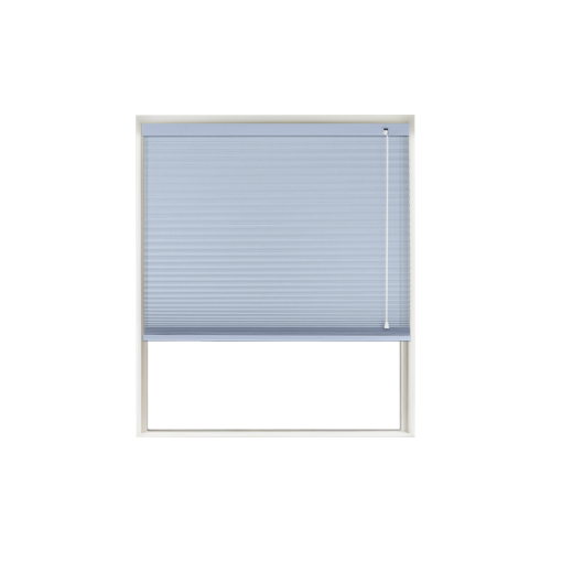 Sky Blue Translucent Honeycomb Blind Window Cutout