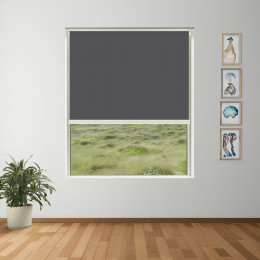 Black Sand Blockout + Sun Screen Dual-Roller Blind | Made To Measure - Image 6