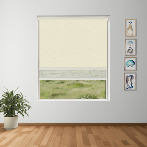 Buttermilk Blockout + Sun Screen Dual-Roller Blind | Made To Measure