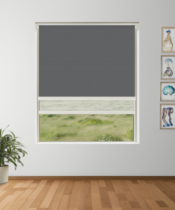 Coal Dust Blockout + Sun Screen Dual-Roller Blind | Made To Measure