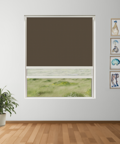 Coffee Blockout + Sun Screen Dual-Roller Blind | Made To Measure