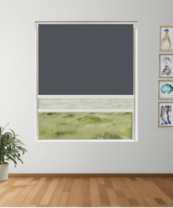 Deep Ocean Blockout + Sun Screen Dual-Roller Blind | Made To Measure