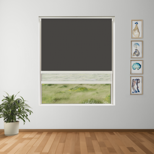 Espresso Blockout + Sun Screen Dual-Roller Blind | Made To Measure