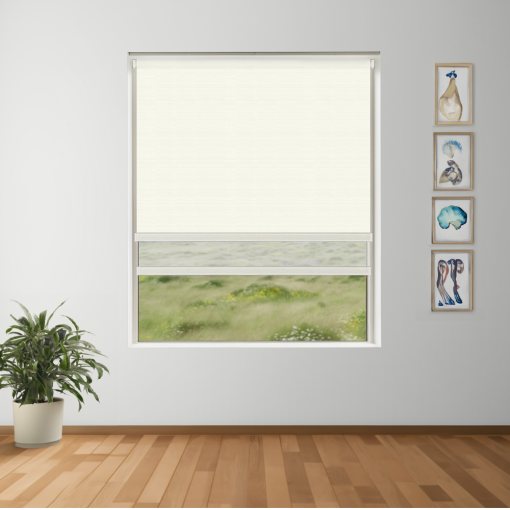 Flax Flower Blockout + Sun Screen Dual-Roller Blind | Made To Measure