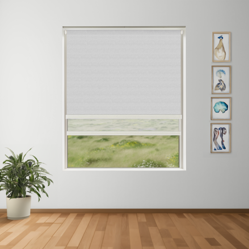 Frosted Glass Blockout + Sun Screen Dual-Roller Blind | Made To Measure