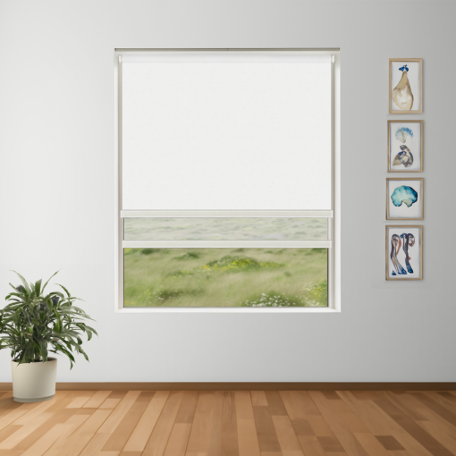 Glacier Blockout + Sun Screen Dual-Roller Blind | Made To Measure