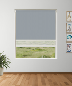 Grey Clouds Blockout + Sun Screen Dual-Roller Blind | Made To Measure