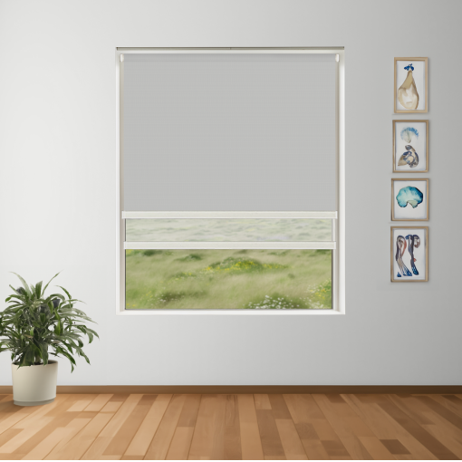 Harbour Mist Blockout + Sun Screen Dual-Roller Blind | Made To Measure