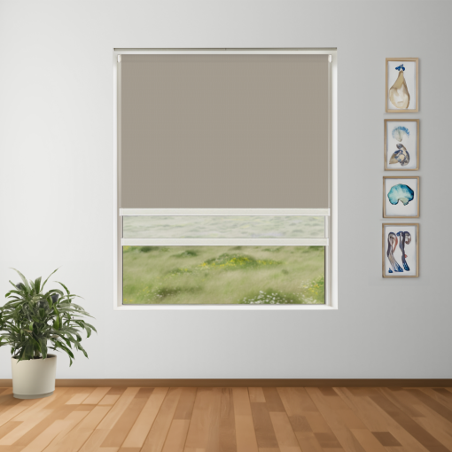 Oak Leaf Blockout + Sun Screen Dual-Roller Blind | Made To Measure
