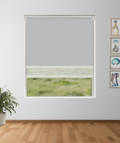 Polished Metal Blockout + Sun Screen Dual-Roller Blind | Made To Measure