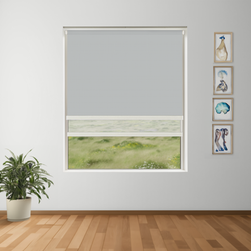 Polished Metal Blockout + Sun Screen Dual-Roller Blind | Made To Measure