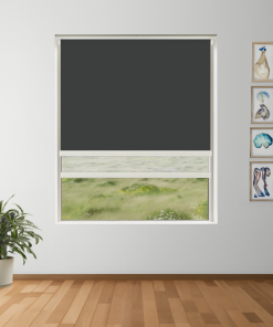 Raven Feather Blockout + Sun Screen Dual-Roller Blind | Made To Measure