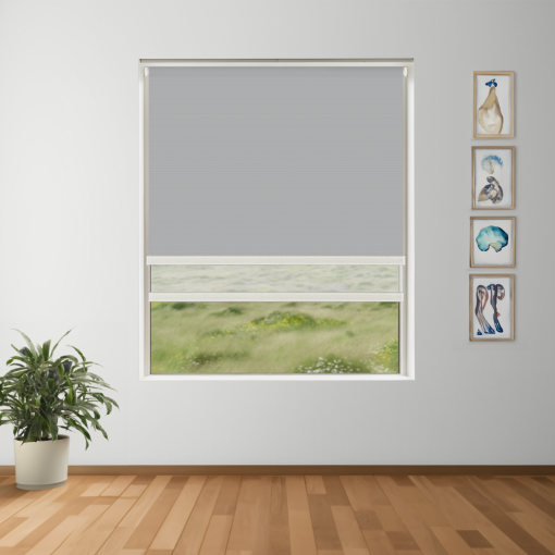 Stonewash Blockout + Sun Screen Dual-Roller Blind | Made To Measure