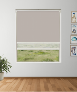 Warm Timber Blockout + Sun Screen Dual-Roller Blind | Made To Measure