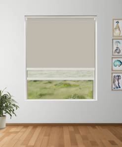 Wheat Blockout + Sun Screen Dual-Roller Blind | Made To Measure
