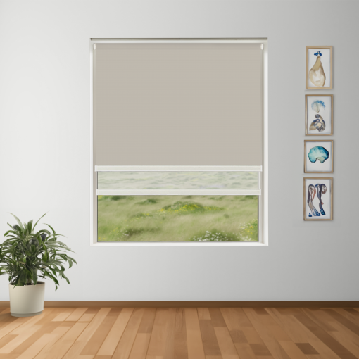 Wheat Blockout + Sun Screen Dual-Roller Blind | Made To Measure