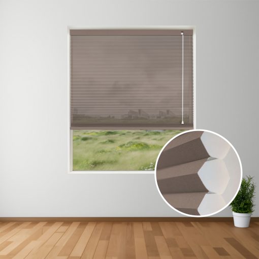 Chocolate Light Filter Honeycomb Blinds inset