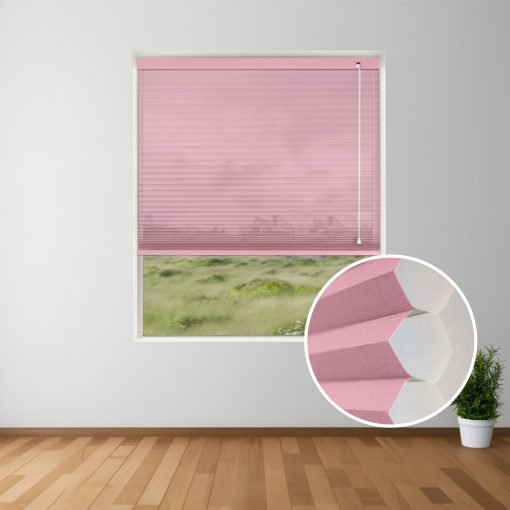 Pink Rose Light Filter Honeycomb Blinds inset