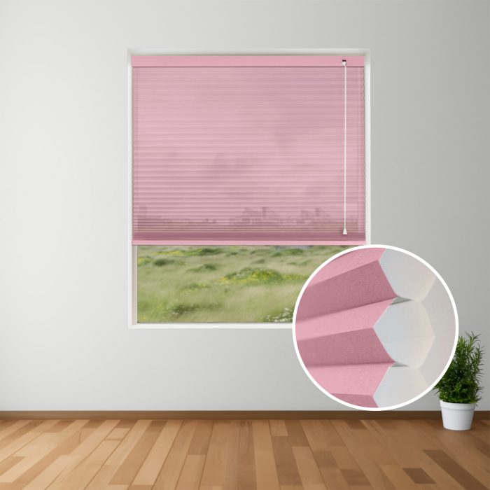 Pink Rose Light Filter Honeycomb Blinds inset