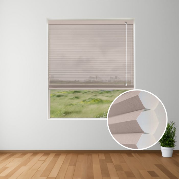 White Sand Light Filter Honeycomb Blinds inset